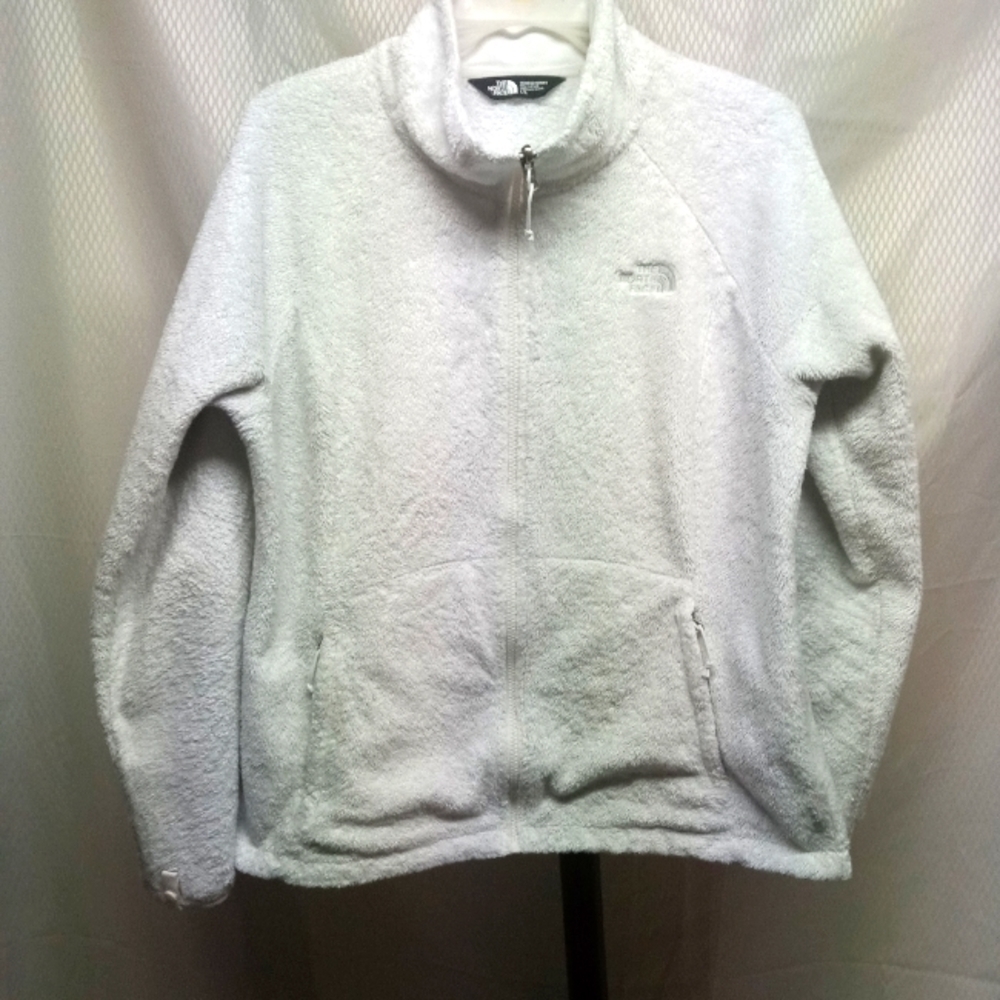 Women's The North Face White Fuzzy Women's Jacket Size L, Lt Grey White, Pre_